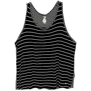 Danskin Now 4X (26W-28W) BLACK and WHITE STRIPED Racerback Tank Top